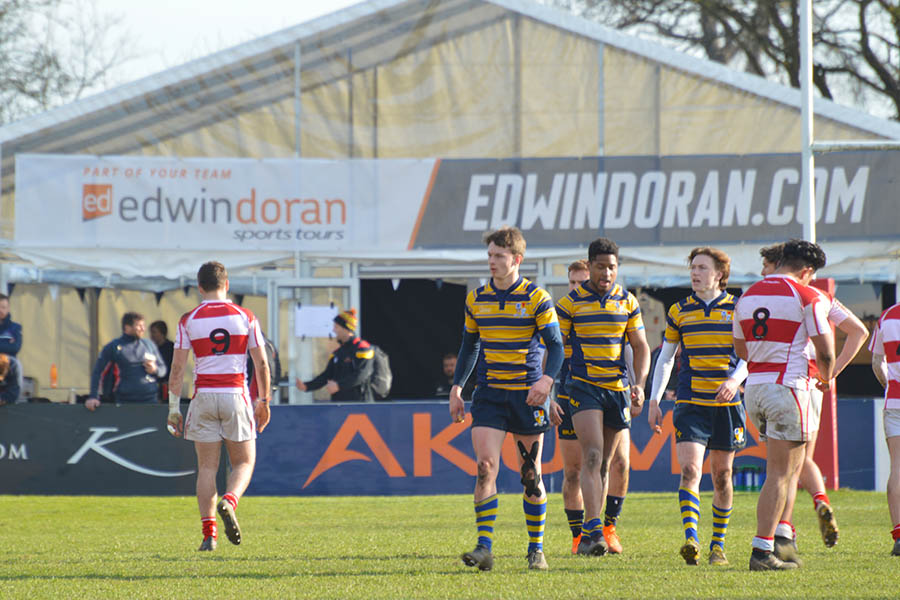 Rugby players at Rosslyn Park National Schools 7s with Edwin Doran